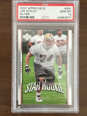 2007 Upper Deck Joe Staley #261 Silver RC - PSA 10 GEM MT - POP 3 /99 - Image 1 of 2