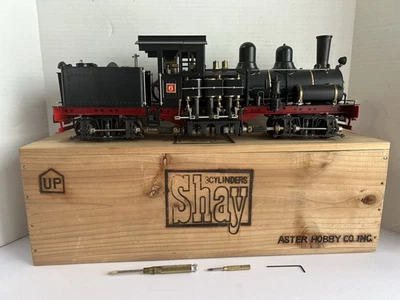 Locomotora de vapor vivo Aster Hobby #432 Shay de 3 cilindros #6 con herramienta de caja de madera original Foto 1 de 4