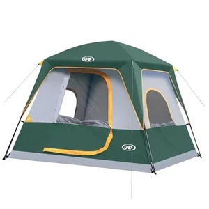 2/4/6/8 Person Tent, Portable Cabin Tent, Camping 2-4 Person Tent Dark Green - Picture 1 of 7