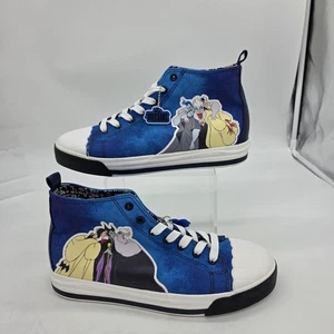 Disney Villains Ground Up Zapatos Hombres 9.5 Mujeres 11 Azul Alto Top Lona Tenis - Imagen 1 de 11