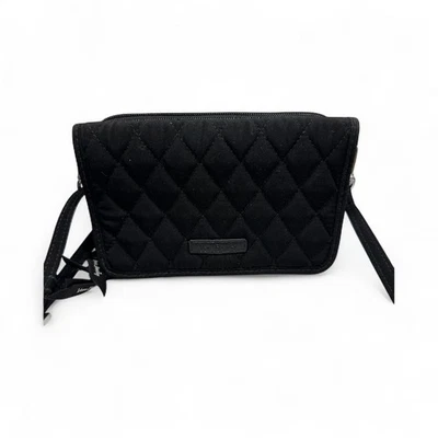Vera Bradley Classic Black Quilted All-in-One Crossbody Clutch Wallet with Strap - Image 1 of 4