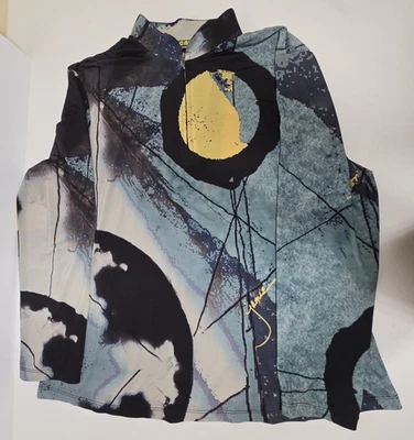 Camisa Jamie Sadock Sunsense L 1/2 Cremallera Pullover Ligero Arte Abstracto Firmado Foto 1 de 4