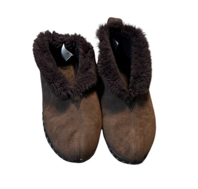 Cabela's SUEDE SHEARLING ANKLE BOOTIES SLIPPERS 82-0098 Men’s Brown Size 11W - Image 1 of 4