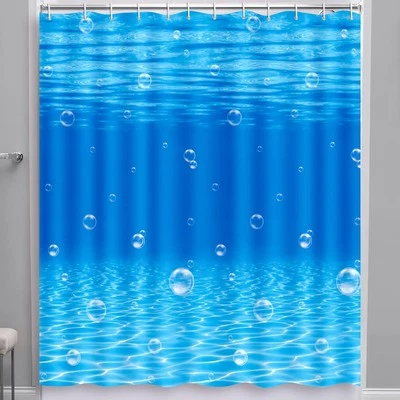Under The Ocean Decorations Underwater Wave Shower Curtain Summer Tropical Ba... - Image 1 of 4