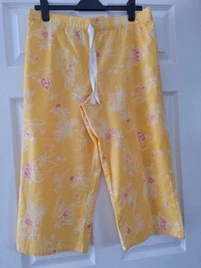 Marks & Spencers Cropped Pyjama/ Lounge Bottoms/ Pants Size 14 Buttercup Yellow - Picture 1 of 3