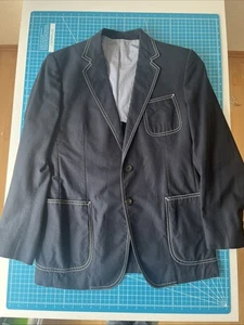 gucci herren Sakko Gr. 50 IT Marineblau Weiße Nähten Sommer Sehr Guter Zustand - Bild 1 von 19