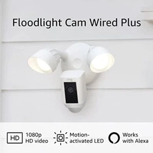 Ring Floodlight Cam Wired Plus | Bewegungsaktiviertes 1080p HD Video - Weiß (2021) - Bild 1 von 8