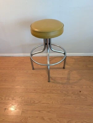 Vintage MCM Steelcase Stool Office Drafting Chair C165 April 4 1973  - Image 1 of 4