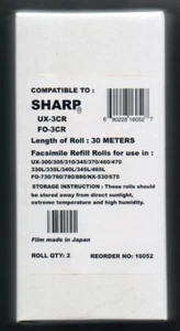 2-Pack UX-3CR Fax Refill Rolls for Sharp UX-330L 335L 345 345L 370 460 465L 470 - Picture 1 of 1