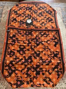 HOT! 100% AUTHENTIC NEW MCM JACQUARD SCARF Virgin WOOL Tangerine Tango Camo Lion - Picture 1 of 9