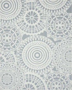 Blue Geometric Synthetics Loops Hoops Dots Runner BRZ1306 - Aprx 2'2"x7'3" - Picture 1 of 1