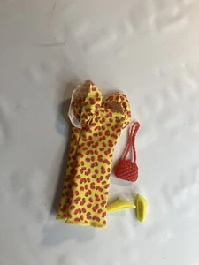 Barbie fashion doll yellow dress strawberry shoes purse - Picture 1 of 1