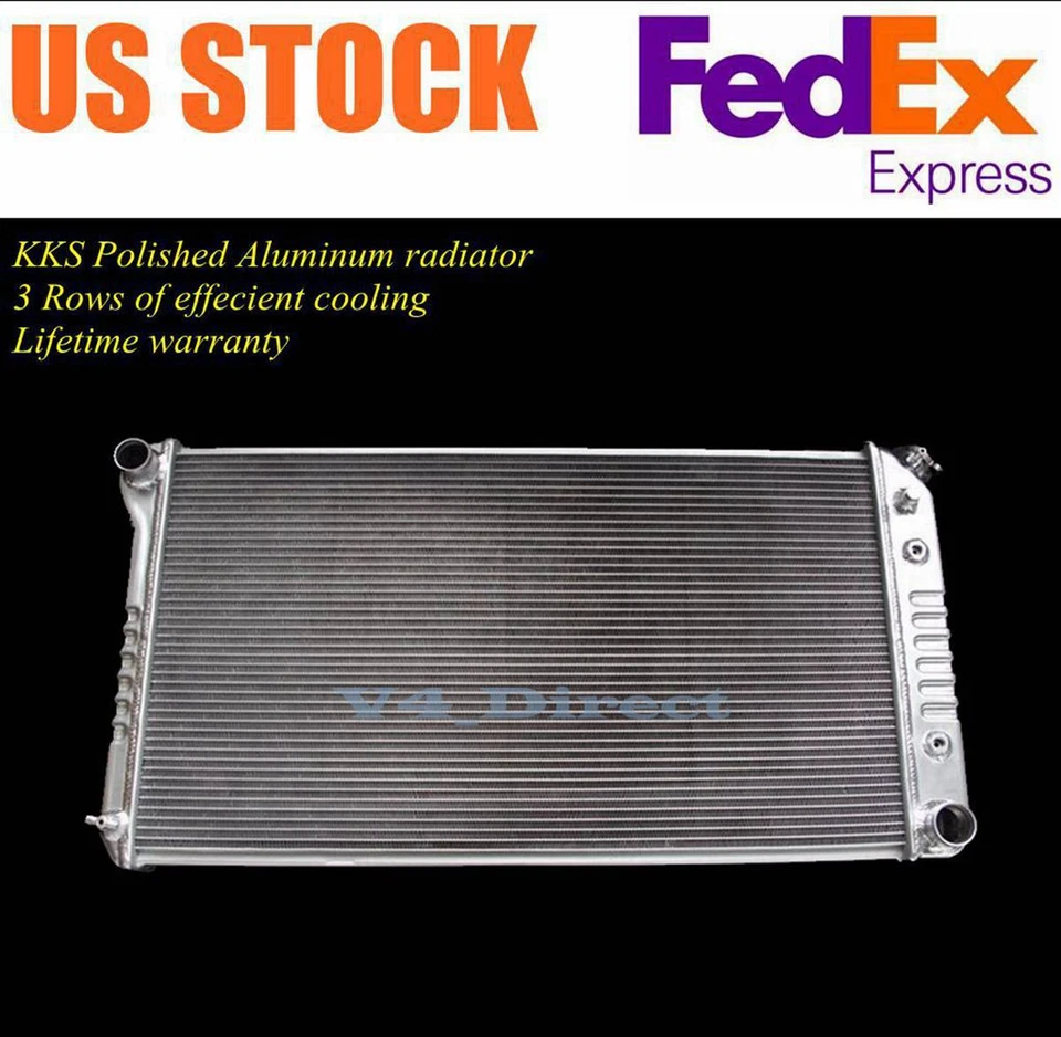 RADIADOR ALUMINIO 3 FILAS CHEVY CAMARO 1970-81 MUCHOS COCHES GM CAMIONES 26" NÚCLEO ANCHO Foto 1 de 4