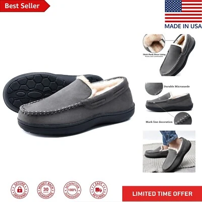 Zapatillas de mocasín mullidas ajustables para hombre - Espuma viscoelástica suave calor para invierno Foto 1 de 4