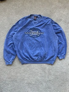 Vintage 80s XL Michigan Clark Lake Beach embroidered logo crewneck Blue mens - Picture 1 of 5