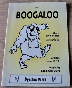 STEPHEN DURO BOOGALOO FOR HORN F OR Eb & PIANO GRADE 3-5 SHEET MUSIC BOOK (1996) - Picture 1 of 3