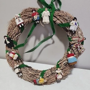 11 Amigurumi Style Dolls Ethnic World Outfit Wreath Crochet Folk Art christmas - Picture 1 of 8