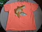 2016 Guy Harvey Sea Bass Graphic T-Shirt Size 2XL Neon Salmon Color