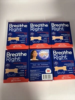 156 BREATHE RIGHT NASAL STRIPS-EXTRA STRENGTH TAN (6 x 26 Ct Boxes) EXP 04/28 - Image 1 of 2