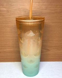 Starbucks Japan Anniversary 2023 Cold Cup Tumbler 710ml Orange Gradation New - Picture 1 of 24