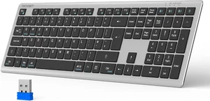 TECKNET Wireless Keyboard, Rechargeable 2.4GHz USB Bluetooth Keyboard for 4 Slim - Picture 1 of 7
