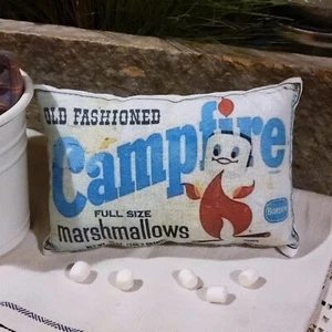 Primitive FarmHouse Campfire Marshmallows Tuck Pillow Peg / Door Hanger  - Picture 1 of 1