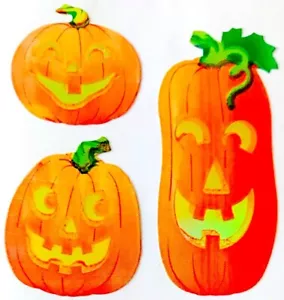 **VINTAGE** Mylar HALLOWEEN JACK-O-LANTERN, PUMPKIN Sandylion Stickers - Picture 1 of 1