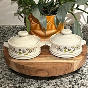 Set 2 Heavenly Bake Serve n Store Stoneware Casserole Dishes & Lids Japan Floral - Picture 1 of 13