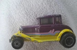 Matchbox #55 1979 Model A Ford Purple And Yellow Hot Rod - Picture 1 of 9