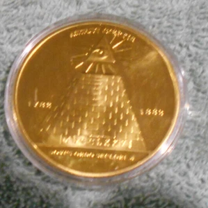 #D629.  ALL SEEING EYE  COLLECTOR  MEDAL - USA EAGLE  BACK - Bild 1 von 2