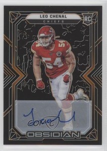 2022 Panini Obsidian Rookies Electric Etch Orange /99 Leo Chenal Rookie Auto RC