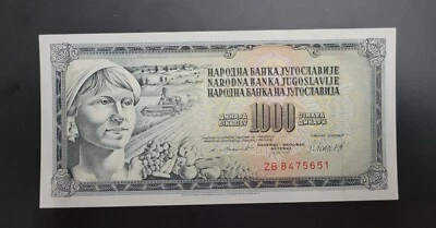 Yugoslavia - Replacement 1000 Dinara (1981) - Image 1 of 2