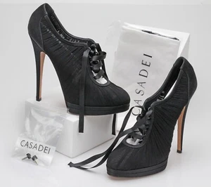 CASADEI, gesammelt, Rüschen, Schnürstiefel, Plateau-Pumps - US 8 - NEU - Bild 1 von 4