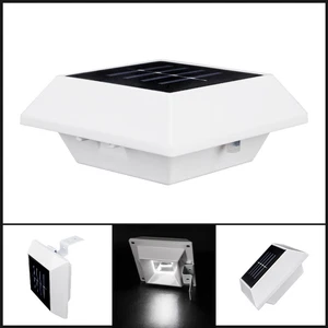 Square LED Solar Powered Light Outdoor Garden Security Wall Fence Gutter Light - Picture 1 of 10