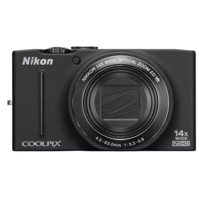 Nikon COOLPIX S8200 16.1MP 14x Optical Zoom Compact Digital Camera Full HD Black - Image 1 of 4