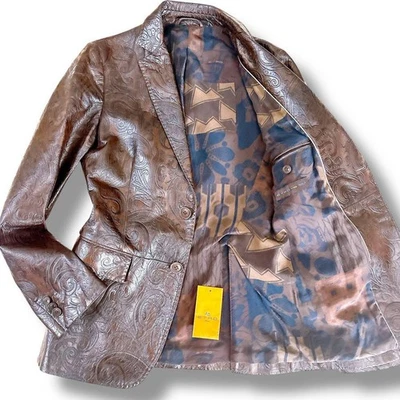 ETRO 皮革定制夹克牛皮佩斯利压花二手 — 第 1/4 张图片