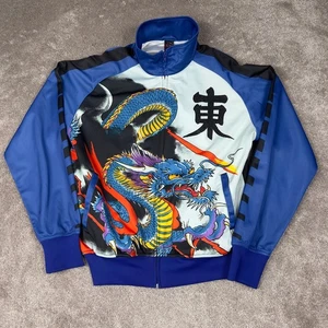 Chaqueta Azul Ed Hardy Track Calavera Dragón Tatuaje Talla L Christian Audigier - Imagen 1 de 6