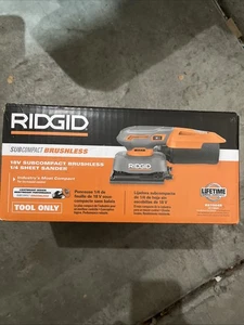 Ridgid 18V SubCompact Brushless Cordless 1/4 Sheet Sander (Tool Only) New Sealed - Picture 1 of 6