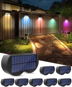2-in-1 Solar Lights Outdoor 8 Pack with Ground 8 of Type-4, RGBWW - Picture 1 of 7