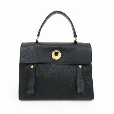 Yves Saint Laurent Muse 至 313456 黑色皮革帆布单肩包 正品 — 第 1/4 张图片