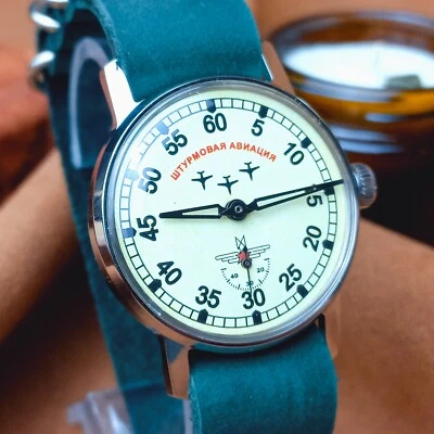 Reloj Pulsera Soviético Pobeda Aviación Vintage Mecánico Hombre Estilo Militar Foto 1 de 4