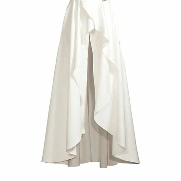 $498 Jay Godfrey Women's White High-Waisted Draped Ruffle Layering Skirt Size 8 - Image 1 of 1