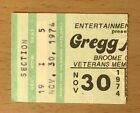 1974 THE GREGG ALLMAN TOUR BINGHAMTON NY CONCERT TICKET STUB BROTHER EAT A PEACH