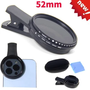 Lens Filter 52mm ND2 To ND400 Lens+clip+lens cover+bag For Phone Camera Kit - Picture 1 of 12
