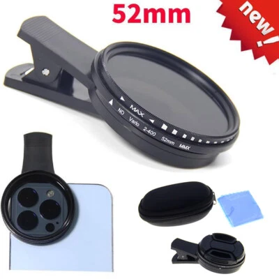 Lens Filter 52mm ND2 To ND400 Lens+clip+lens cover+bag For Phone Camera Kit - Image 1 of 4