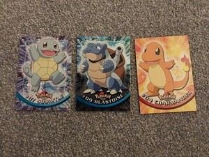 Blastoise Holo Topps Chrome Set Pokemon T.V. 2000 charmander and squirtle bundle