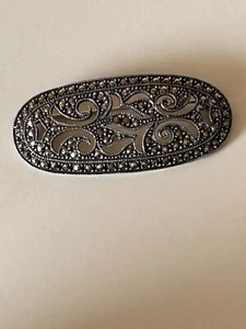 Vintage Judith Jack Art Deco Sterling Silver Marcasite Brooch - Picture 1 of 5