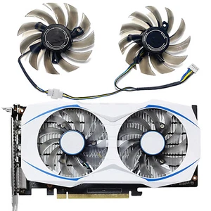 1 Pair Graphics Card Cooling Fans Replacement for ASUS GTX1050 1050ti RX460 DUAL - Picture 1 of 8