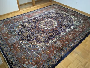 Orientteppich Perserteppich 346x250 cm handgeknüpft Wolle Seide Medaillon - Bild 1 von 14