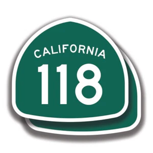 CALIFORNIA STATE ROUTE 118 STICKER 2 Decals Road Sign Bogo Highway - Picture 1 of 1